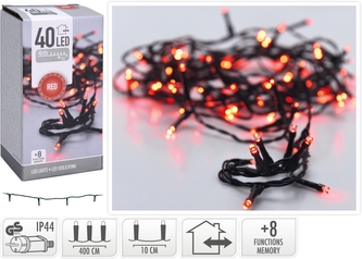 Světelný řetěz 40 LED barva červená