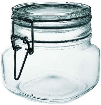 Dóza 500 ml s pákovým uzávěrem sklo