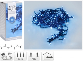 Světelný řetěz 40 LED barva modrá