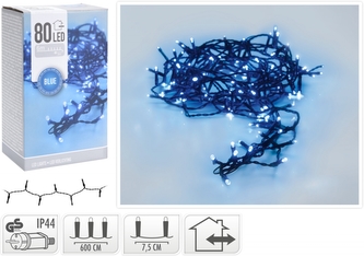 Světelný řetěz 80 LED barva modrá