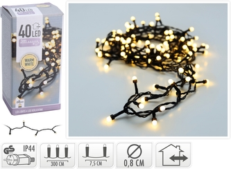 Světelný řetěz 40 LED barva teplá bílá