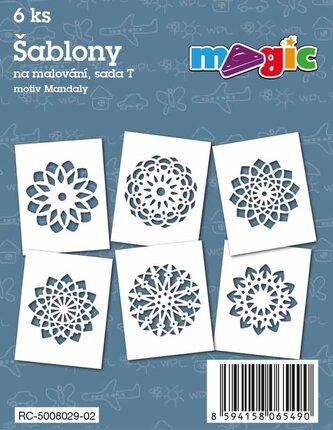 Papírové šablony MAGIC, 11 x 14cm, 6ks, sada T - Mandaly
