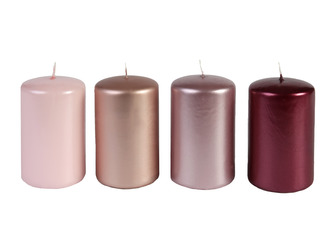 Svíčka adventní válec 60x100 mm - metalická mix rose (4ks)