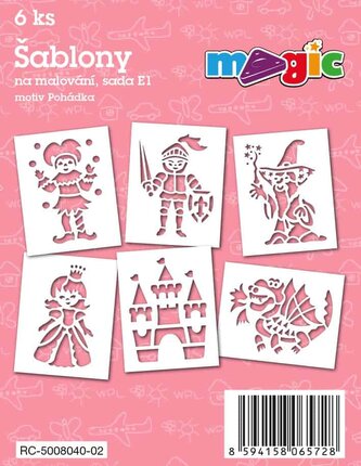 Papírové šablony MAGIC, 11 x 14cm, 6ks, sada E1 - Pohádka