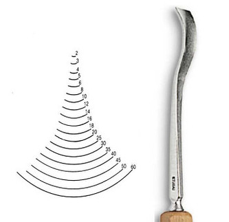 Dláto Stubai tvaru U zkosené 5536 – šířka 4mm