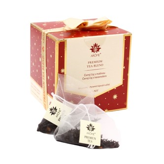 ARÔME Čaj v krabičce, černý, 2 příchutě po 5 kusech, Malina, Karamel