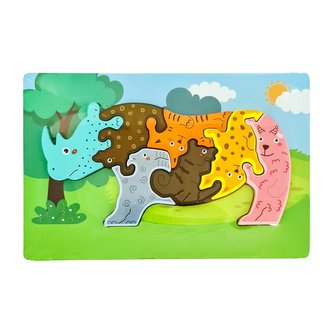Puzzle drewniane animal Nosorożec