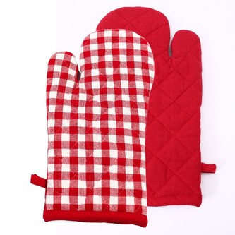 HOME ELEMENTS Kuchyňská chňapka s magnetem 18*32 cm, Červené káro