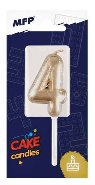 Świeczka złota balon cyfra 4