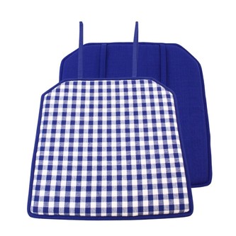 HOME ELEMENTS Podsedák 40*40 cm, Modré káro