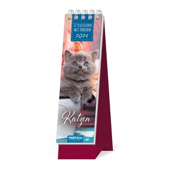 Trötsch Lesezeichenkalender Katzen 2024