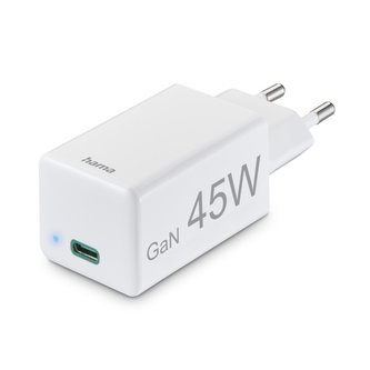 Hama síťová USB nabíječka GaN, USB-C, PD/QC 45 W