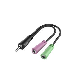 Hama headset redukce 2x jack 3,5 mm na jack 4pól. vidlici