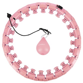 HHW12 PLUS SIZE RŮŽOVÁ MASÁŽNÍ HULA HOOP OBRUČ SE ZÁVAŽÍM HMS