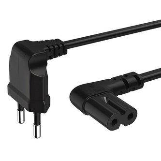 Hama síťový napájecí kabel, 2pólové vidlice kolmé, 1,5 m