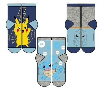 SADA 3 KS PONOŽKY POKÉMON - velikost 35-38