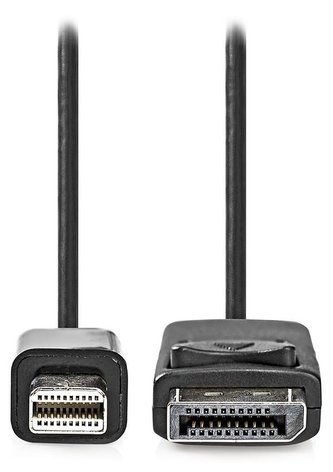 NEDIS kabel mini DisplayPort/DisplayPort 1.2/ zástrčka mini DisplayPort - zástrčka DisplayPort/ 4K/ černý/ 1m