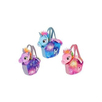 Jednorožec plyšový 18cm s kabelkou 18x23cm 3barvy 0m+