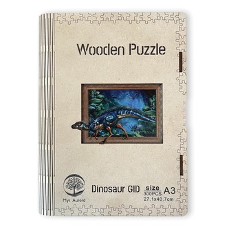 Puzzle Dinosaurus A3, dřevěné, svítící