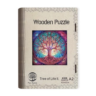 Dřevěné puzzle Strom života A2