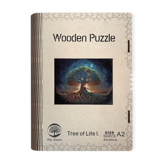 Dřevěné puzzle Strom života A2