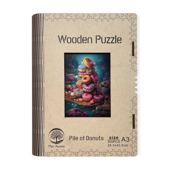 Dřěvěné puzzle/Hromada donutů A3