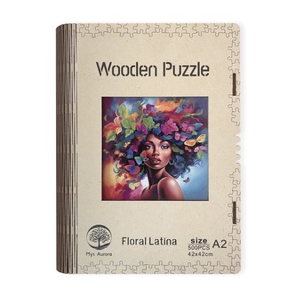 Dřevěné puzzle Květinová dívka A2