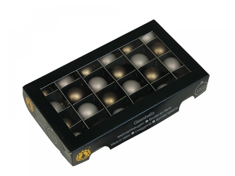 Skleněné baňky eukalyptus 2,5 cm, sada 24 ks