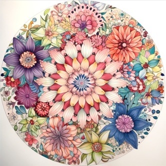 Dřevěné puzzle/Flower Mandala A3