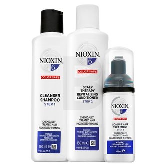 Vlasová kosmetika  v naší nabídce nese jména těch nejslavnějších kadeřnických značek. Vlasové kúry značky Nioxin z kolekce System 6 byly vytvořeny pro vypadávající vlasy speciálně pro ženy. Tento kadeřnický zázrak má objem 150 ml + 150 ml + 40 ml.