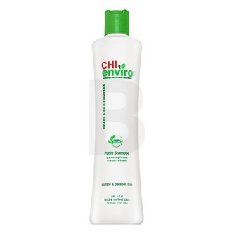 Vlasová kosmetika  v naší nabídce nese jména těch nejslavnějších kadeřnických značek. Šampony značky CHI z kolekce Enviro byly vytvořeny pro všechny typy vlasů speciálně pro ženy. Tento kadeřnický zázrak má objem 355 ml.