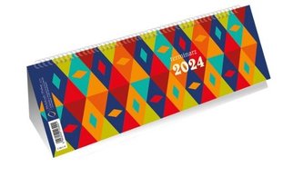 Kalendarz 2024 poziomy ze spiralką wzory