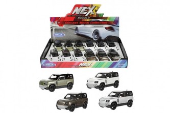 Auto Welly Land Rover 2020 Defender kov/plast 12cm 4 barvy na zpětné natažení 12ks v boxu
