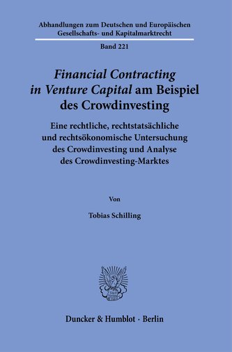 >Financial Contracting in Venture Capital< am Beispiel des Crowdinvesting.