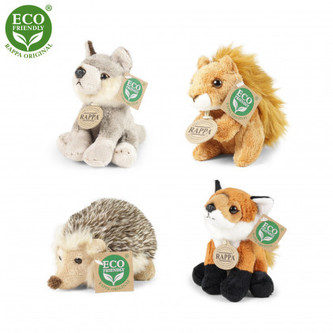 PLYŠOVÁ ZVÍŘATA LESNÍ SEDÍCÍ 12 - 15 CM ECO-FRIENDLY