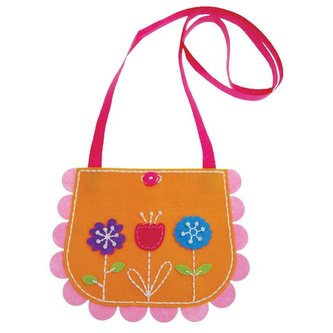 Filcowe robótki. Torebka mała kwiaty