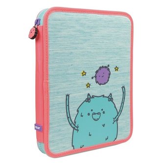 Piórnik Milan 1-poziomowy duży z wyposażeniem Mimo różowy