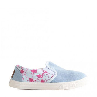Oldcom Slip-On BOSTON Flamingo Teen (Limitovaná edice) Velikost: 33, Barva: Modrá
