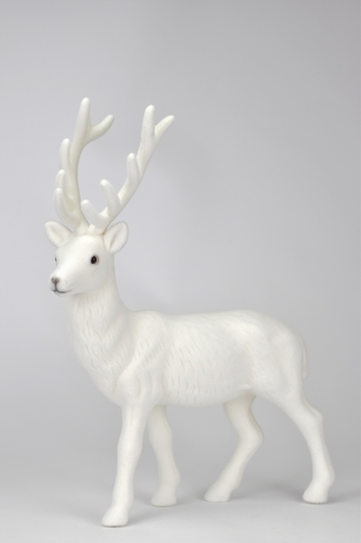 Velurový sob bílý 33 cm