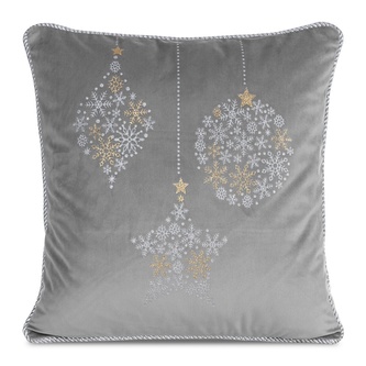 Vánoční polštář NATALE SW 55 stříbrná 45x45 cm mikrovlákno MyBestHome