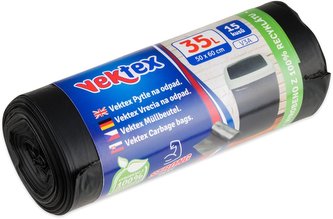 Vektex V3A pytle na odpad zatahovací černé 35 l 15 ks