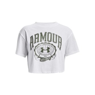 Dámské Triko UA Collegiate Crest Crop SS White - Under Armour - Velikost: M