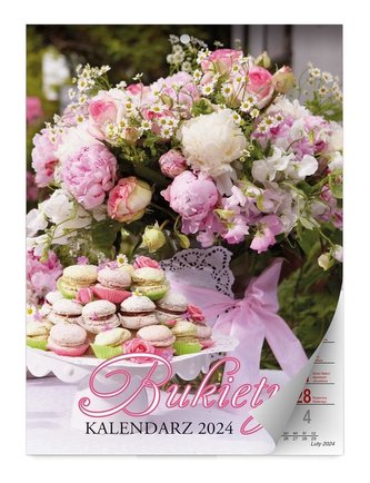 Kalendarz 2024 ścienny Bukiety