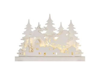 Dekorace vánoční EMOS DCWW30 dřevěná – vánoční vesnička, 31 cm