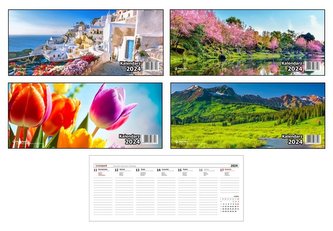 Kalendarz 2024 Biurkowy Poziomy MIX