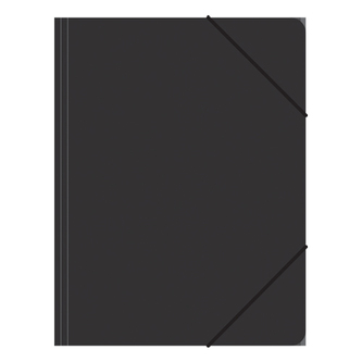 Zakládací mapa 3-klopová, s gumou, černá