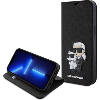 Karl Lagerfeld PU Saffiano Karl and Choupette NFT Book Pouzdro iPhone 15 Pro Max černé