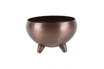 Kovový květináč na nožkách Farris 11,5x16 cm měděný