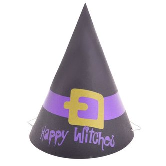 Papierowe czapeczki wiedźmy 3szt
