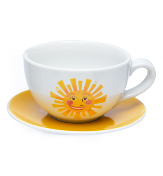 Sonnentor Porcelánový čajový šálek Slunce s podšálkem 250ml